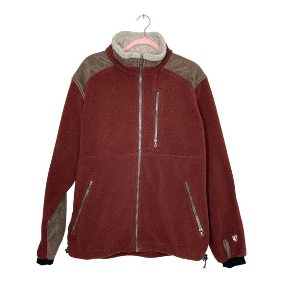 Kuhl Jackets & Coats Kuhl Large Mens Brown Leather Patch Long